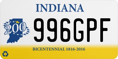 IN license plate 996GPF