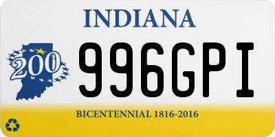 IN license plate 996GPI