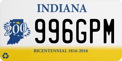 IN license plate 996GPM