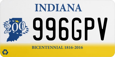 IN license plate 996GPV