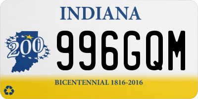 IN license plate 996GQM
