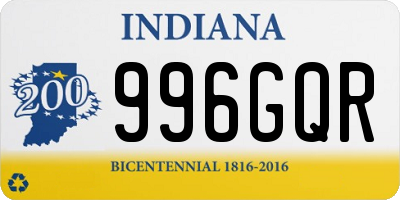 IN license plate 996GQR