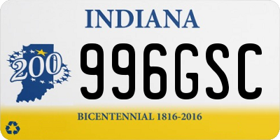 IN license plate 996GSC