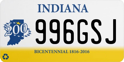 IN license plate 996GSJ