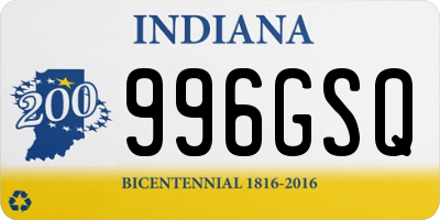 IN license plate 996GSQ