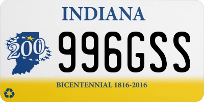 IN license plate 996GSS