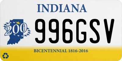 IN license plate 996GSV