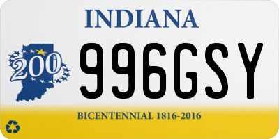 IN license plate 996GSY