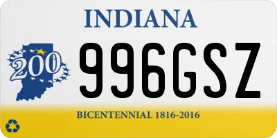 IN license plate 996GSZ