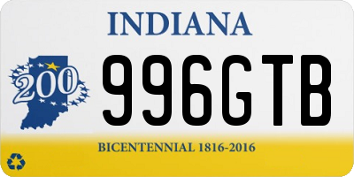 IN license plate 996GTB