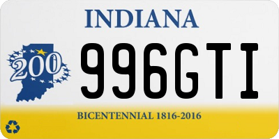 IN license plate 996GTI