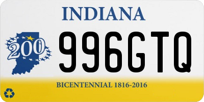 IN license plate 996GTQ