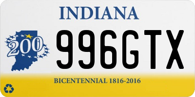 IN license plate 996GTX