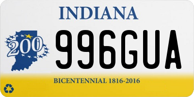 IN license plate 996GUA