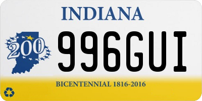 IN license plate 996GUI