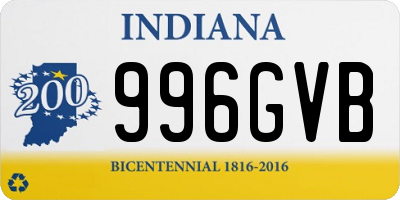 IN license plate 996GVB