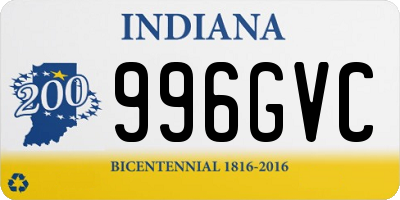 IN license plate 996GVC