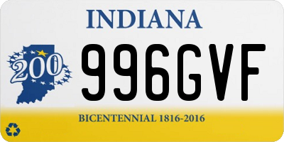 IN license plate 996GVF