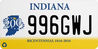 IN license plate 996GWJ