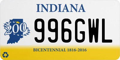 IN license plate 996GWL