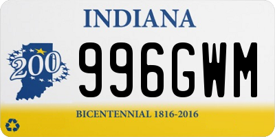 IN license plate 996GWM