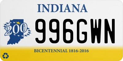 IN license plate 996GWN