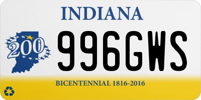 IN license plate 996GWS