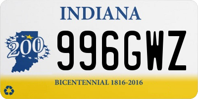 IN license plate 996GWZ