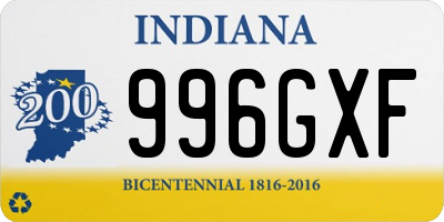 IN license plate 996GXF