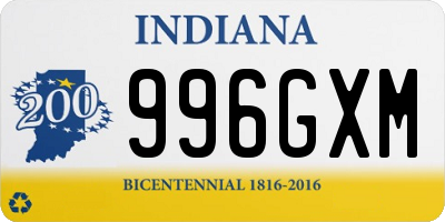 IN license plate 996GXM