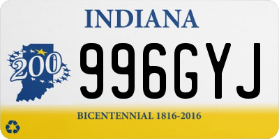 IN license plate 996GYJ