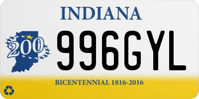 IN license plate 996GYL