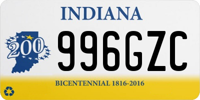 IN license plate 996GZC