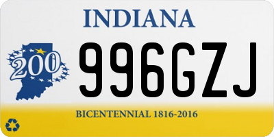 IN license plate 996GZJ