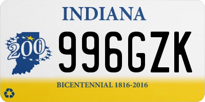 IN license plate 996GZK