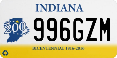 IN license plate 996GZM