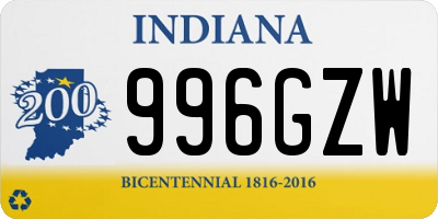 IN license plate 996GZW