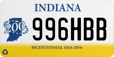 IN license plate 996HBB