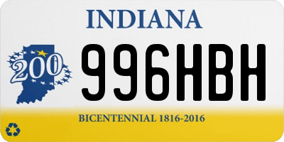 IN license plate 996HBH