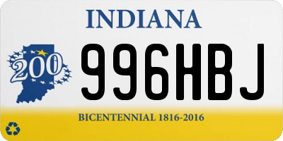 IN license plate 996HBJ