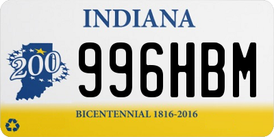 IN license plate 996HBM