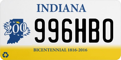 IN license plate 996HBO