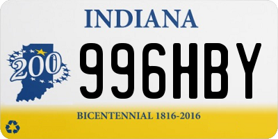 IN license plate 996HBY