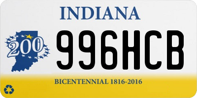 IN license plate 996HCB