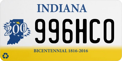 IN license plate 996HCO