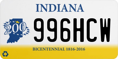 IN license plate 996HCW