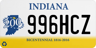 IN license plate 996HCZ