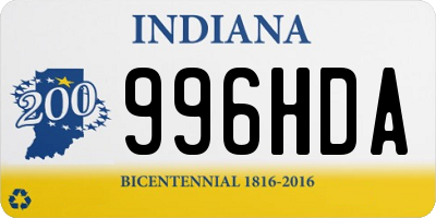 IN license plate 996HDA