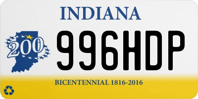 IN license plate 996HDP