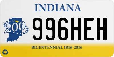 IN license plate 996HEH